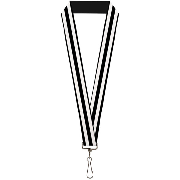 Buckle-Down Lanyard - 1.0" - Stripes 3Black 2White