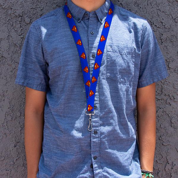 Buckle-Down Lanyard - 1.0" - Superman Shield Blue