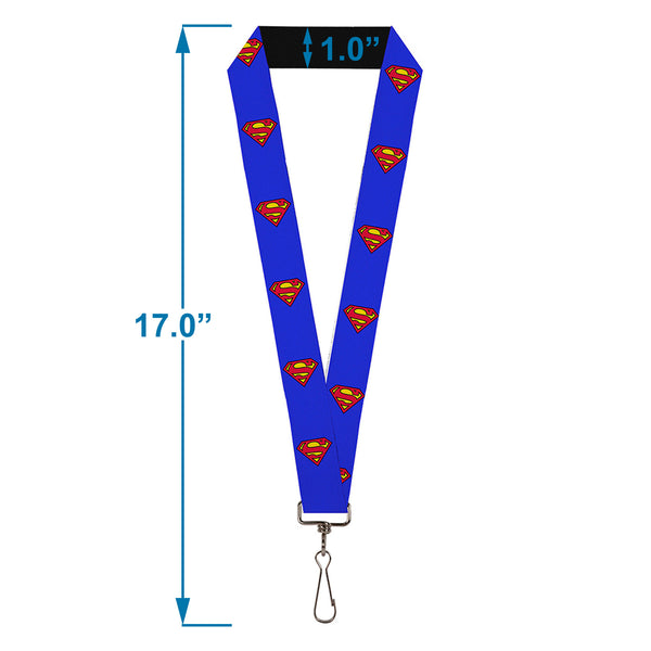 Buckle-Down Lanyard - 1.0" - Superman Shield Blue
