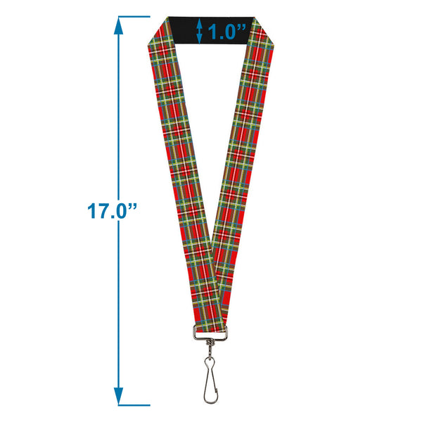 Buckle-Down Lanyard - 1.0" - Tartan Plaid Red Green