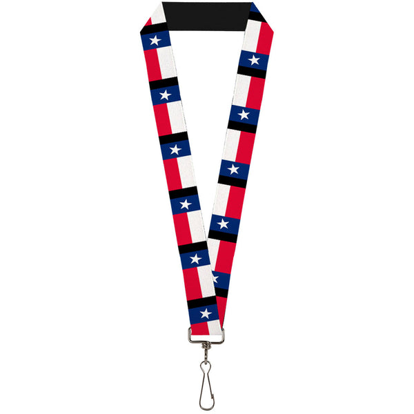 Buckle-Down Lanyard - 1.0" - Texas Flag Black