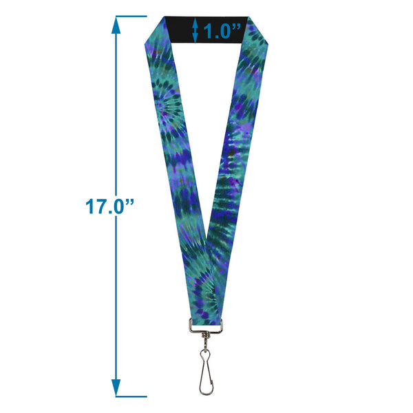 Buckle-Down Lanyard - 1.0" - Tie Dye Green Blue Purple