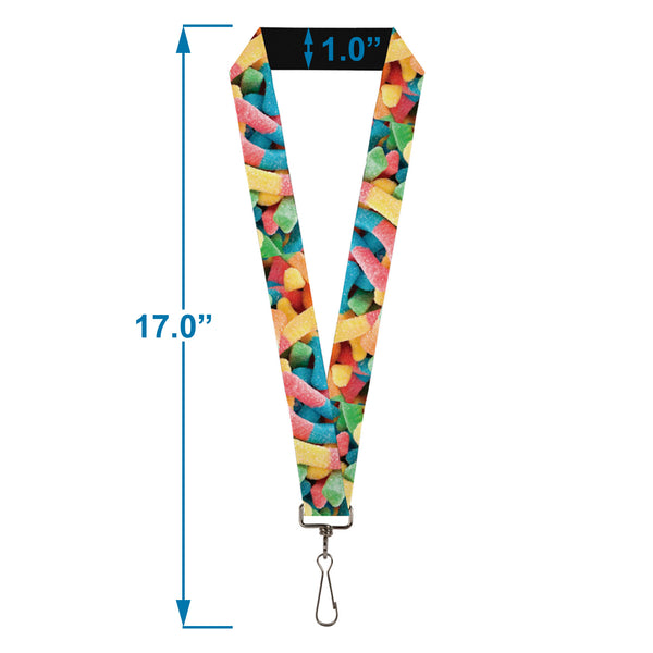 Buckle-Down Lanyard - 1.0" - Vivid Sour Worms Stacked