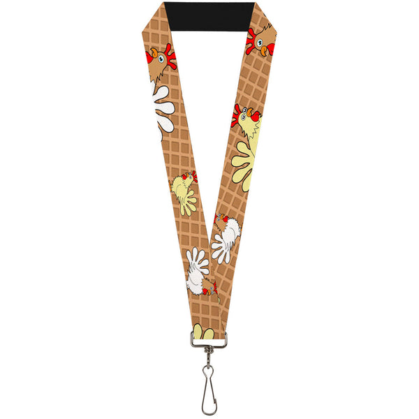 Buckle-Down Lanyard - 1.0" - Waffle Chicken Poses
