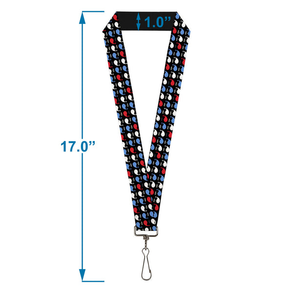 Buckle-Down Lanyard - 1.0" - Whales Navy Red White Blue