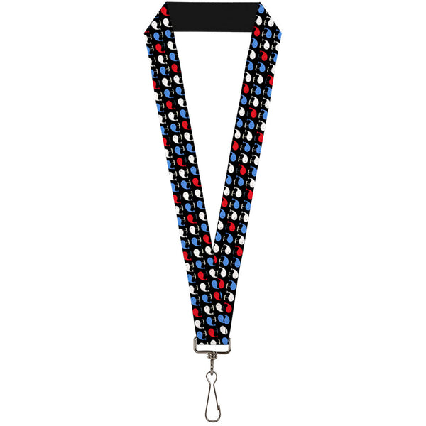 Buckle-Down Lanyard - 1.0" - Whales Navy Red White Blue