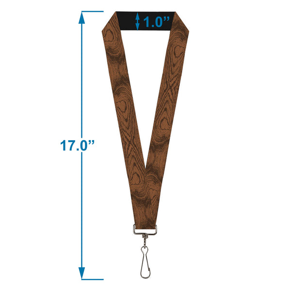 Buckle-Down Lanyard - 1.0" - Wood Grain Cherry Wood