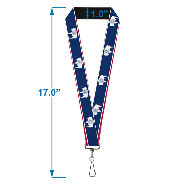 Buckle-Down Lanyard - 1.0" - Wyoming Flags