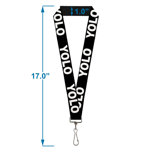 Buckle-Down Lanyard - 1.0" - YOLO Black White