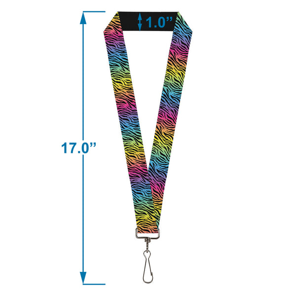 Buckle-Down Lanyard - 1.0" - Zebra Rainbow Ombre
