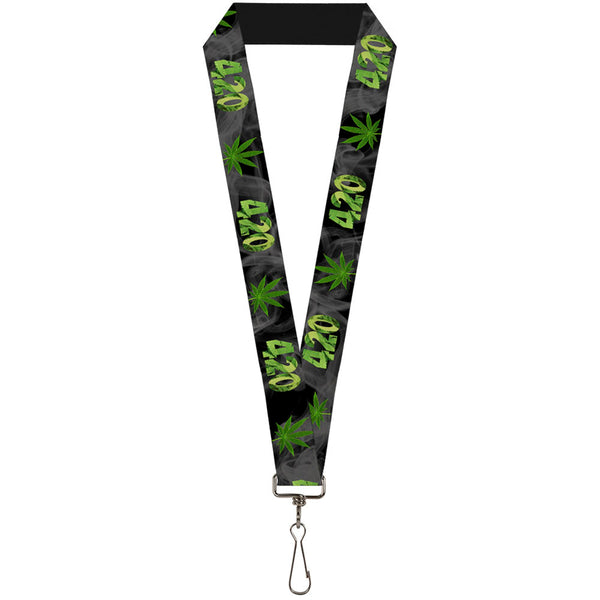 Buckle-Down Buckle-Down Lanyard - 420/Pot Leaf Black/Smoke/Green