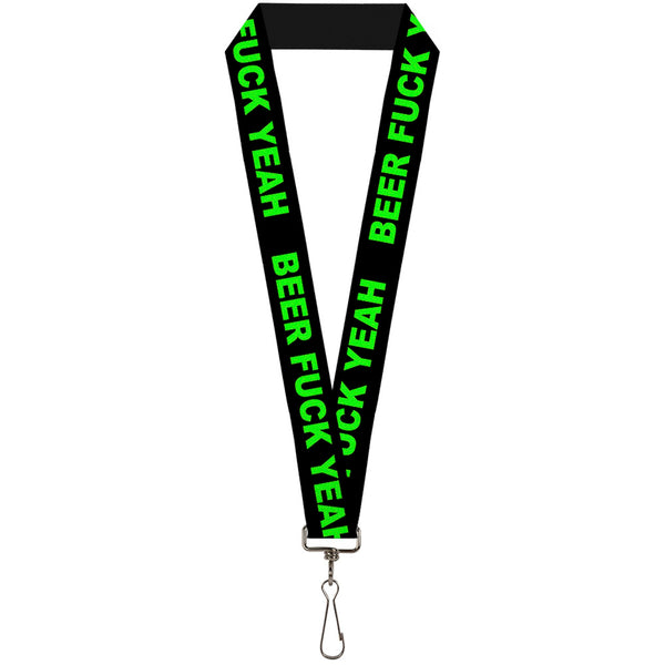 Buckle-Down Buckle-Down Lanyard - BEER FUCK YEAH Black/Neon Green