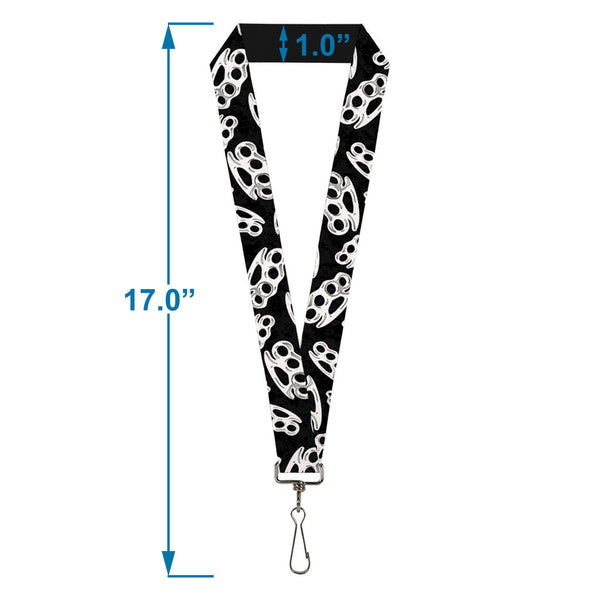 Buckle-Down Buckle-Down Lanyard - Brass Knuckles Black/White
