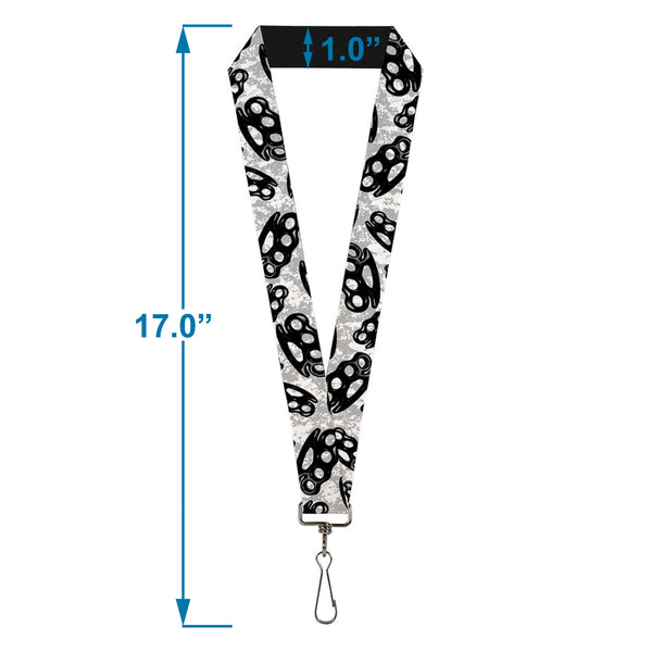 Buckle-Down Buckle-Down Lanyard - Brass Knuckles White/Gray/Black