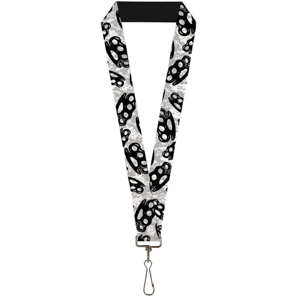 Buckle-Down Buckle-Down Lanyard - Brass Knuckles White/Gray/Black