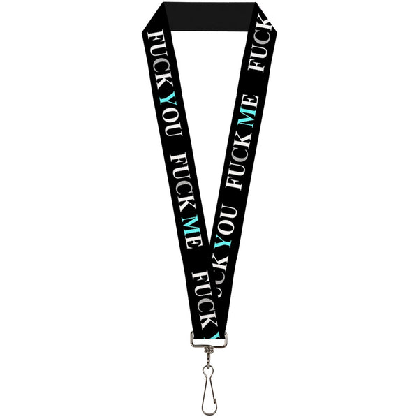 Buckle-Down Buckle-Down Lanyard - FUCK YOU/FUCK ME Black/White/Blue