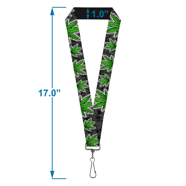 Buckle-Down Buckle-Down Lanyard - Marijuana Haze Black