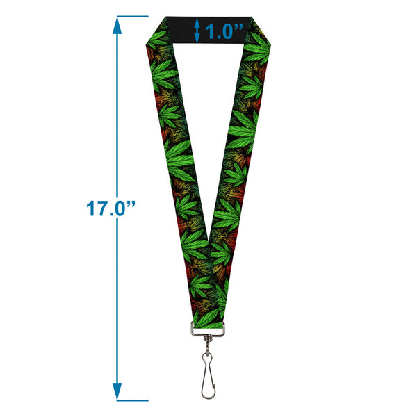Buckle-Down Buckle-Down Lanyard - Marijuana Haze Rasta/Black
