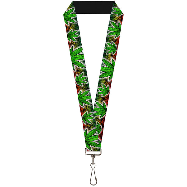 Buckle-Down Buckle-Down Lanyard - Marijuana Haze Rasta/White