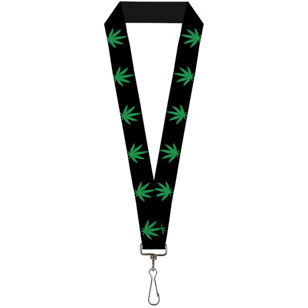 Buckle-Down Buckle-Down Lanyard - Marijuana Leaf Repeat Black/Green