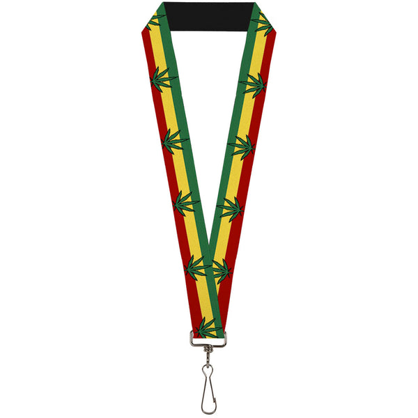Buckle-Down Buckle-Down Lanyard - Marijuana Leaf Repeat Rasta