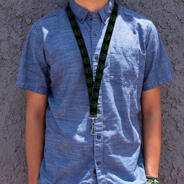 Buckle-Down Buckle-Down Lanyard - Marijuana Peace Repeat Black/Green