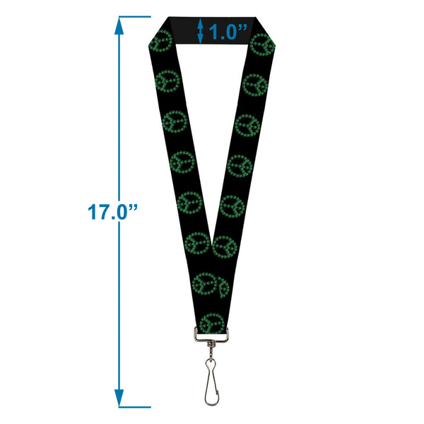 Buckle-Down Buckle-Down Lanyard - Marijuana Peace Repeat Black/Green