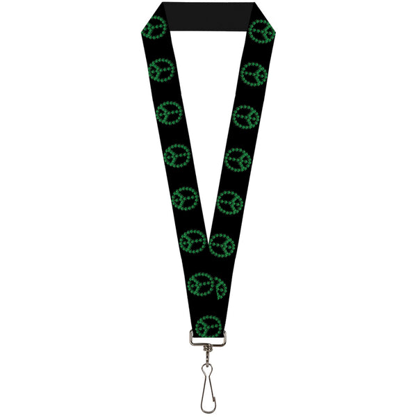 Buckle-Down Buckle-Down Lanyard - Marijuana Peace Repeat Black/Green