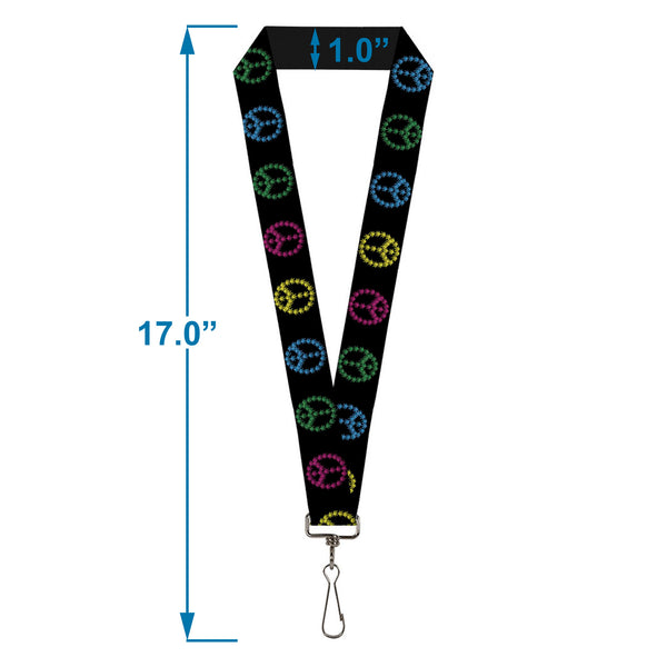 Buckle-Down Buckle-Down Lanyard - Marijuana Peace Repeat Black/Multi Color