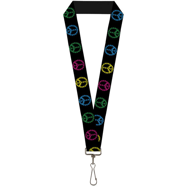Buckle-Down Buckle-Down Lanyard - Marijuana Peace Repeat Black/Multi Color