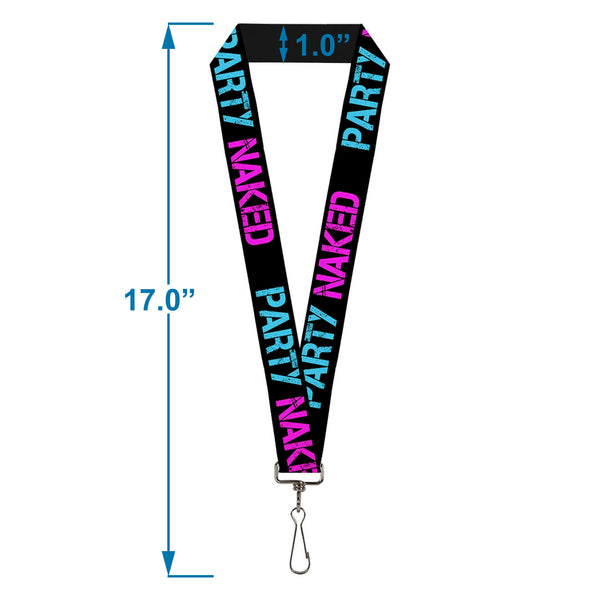 Buckle-Down Buckle-Down Lanyard - PARTY NAKED Black/Turquoise/Fuchsia