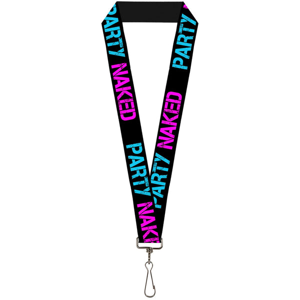 Buckle-Down Buckle-Down Lanyard - PARTY NAKED Black/Turquoise/Fuchsia