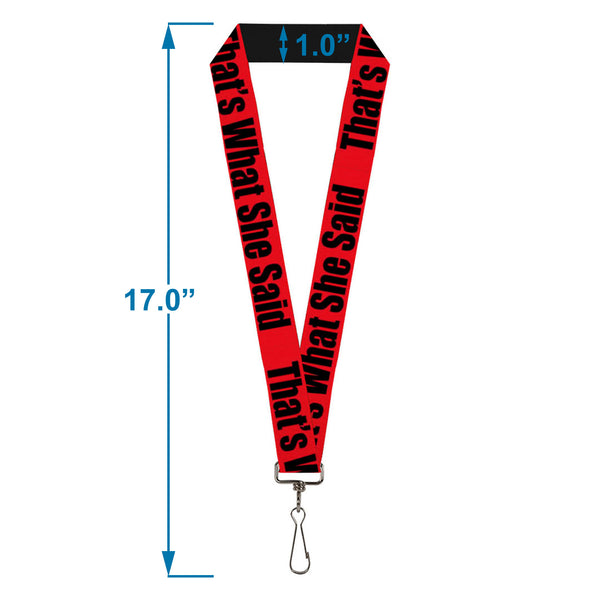 Buckle-Down Buckle-Down Lanyard - THAT'S WHAT SHE SAID Red/Black
