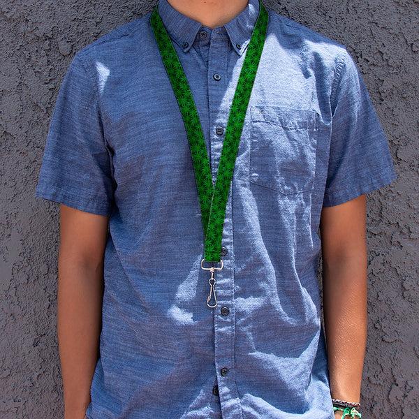 Buckle-Down Buckle-Down Lanyard - Vivid Marijuana Leaves Stacked