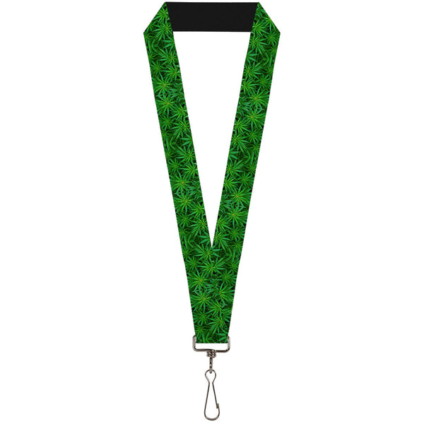 Buckle-Down Buckle-Down Lanyard - Vivid Marijuana Leaves Stacked