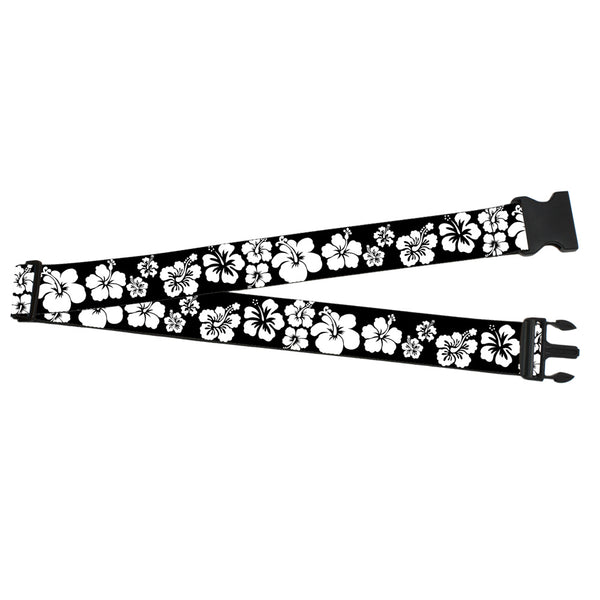 Buckle-Down Luggage Strap - 2.0" - Hibiscus Black/White