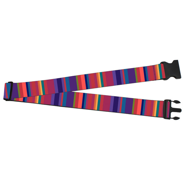 Buckle-Down Luggage Strap - 2.0" - Lines Reds/Purples