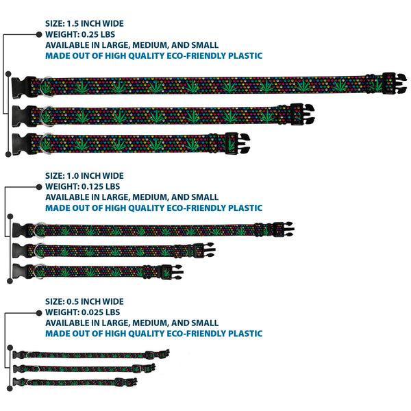 Buckle-Down Buckle-Down Plastic Buckle Dog Collar - Marijuana Garden Black/Multi Color
