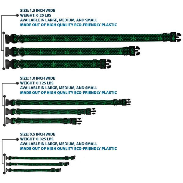 Buckle-Down Buckle-Down Plastic Buckle Dog Collar - Marijuana Garden Black/Green