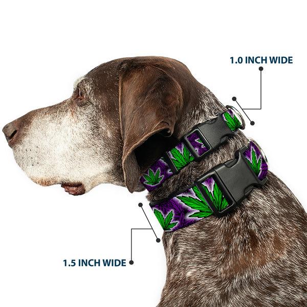 Buckle-Down Buckle-Down Plastic Buckle Dog Collar - Marijuana Haze Purple