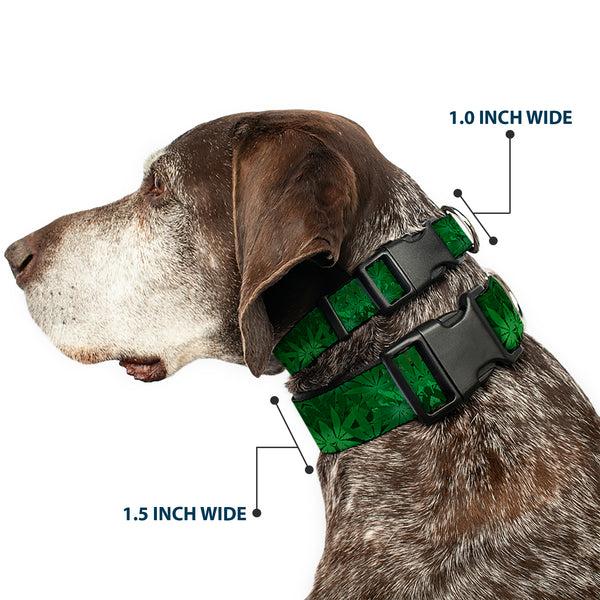 Buckle-Down Buckle-Down Plastic Buckle Dog Collar - Marijuana Leaves Stacked