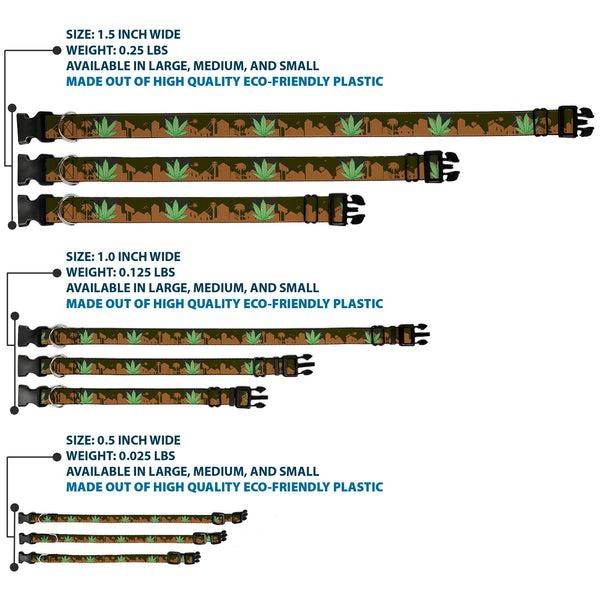 Buckle-Down Buckle-Down Plastic Buckle Dog Collar - Marijuana Leaf Skyline