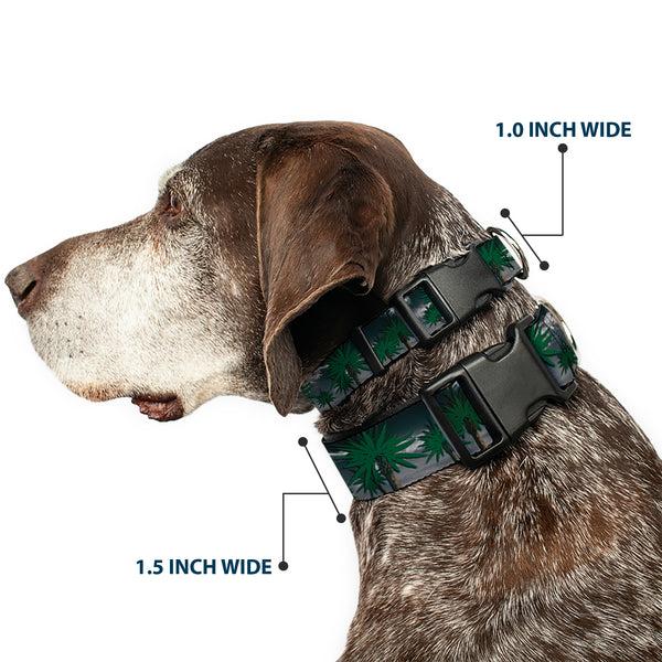 Buckle-Down Buckle-Down Plastic Buckle Dog Collar - Marijuana Palm Trees/Clouds