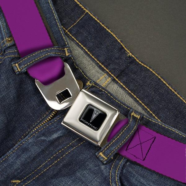 Buckle-Down Pontiac Seatbelt Belt - Purple Webbing