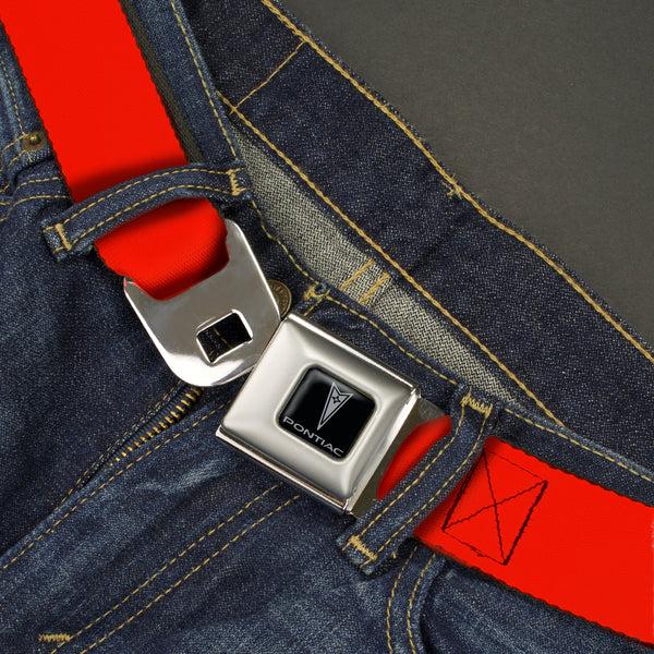 Buckle-Down Pontiac Seatbelt Belt - Red Webbing