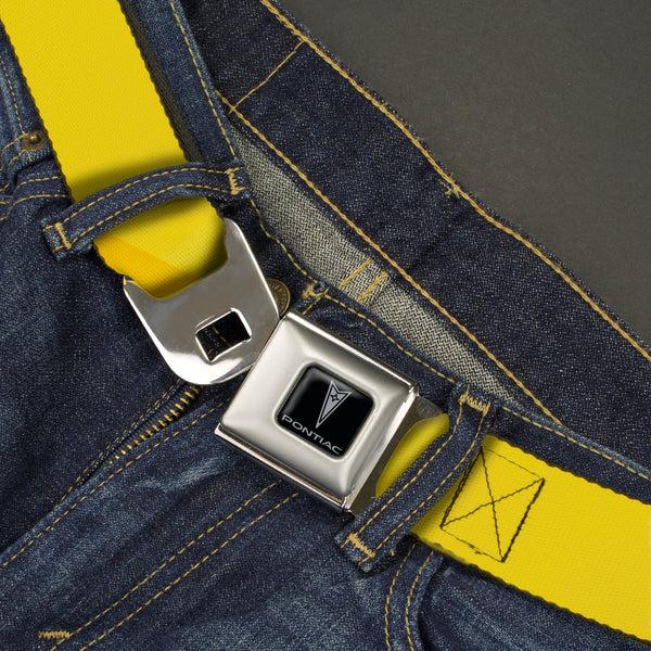 Buckle-Down Pontiac Seatbelt Belt - Yellow Webbing