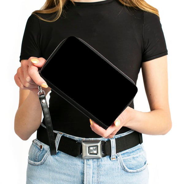 Buckle-Down PU Zip Around Wallet Rectangle - Black