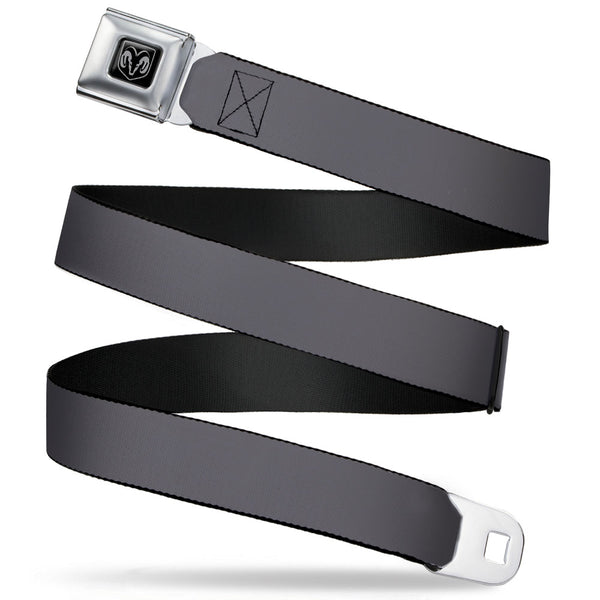 Buckle-Down Ram Seatbelt Belt - Charcoal Webbing