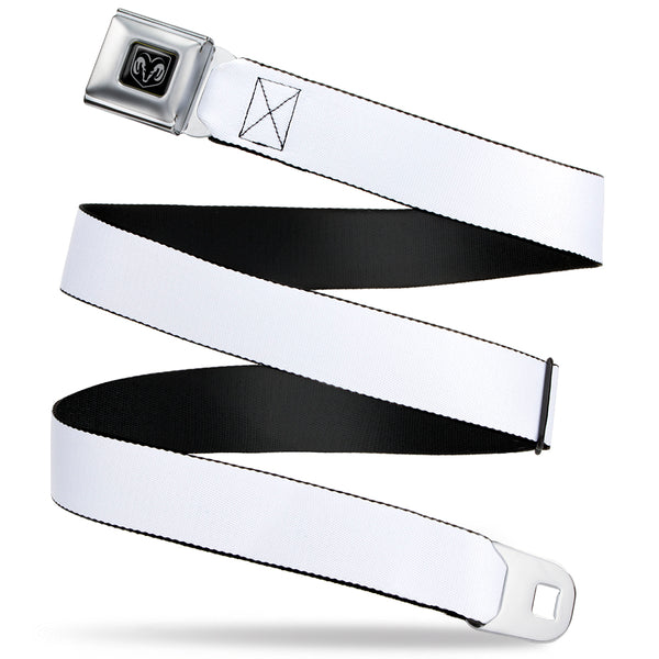 Buckle-Down Ram Seatbelt Belt - White Webbing