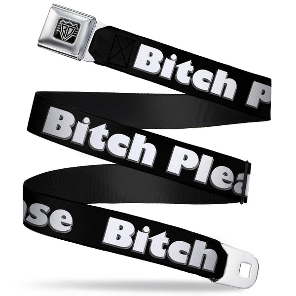 Buckle-Down Seatbelt Belt - BITCH PLEASE Black/White